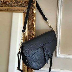 Italian Leather Saddle bag in the Dior Style. Very rare!